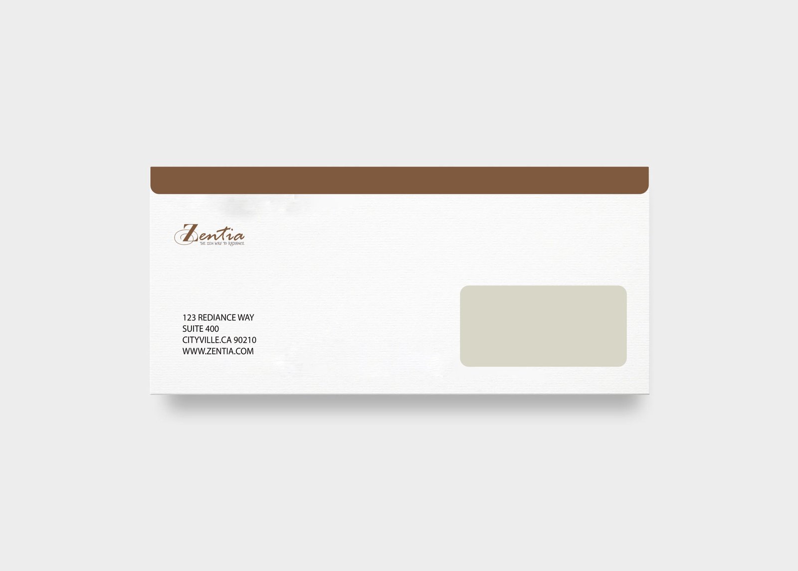 Zentia botanical skincare branded envelope stationery